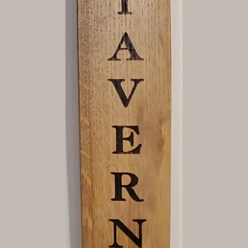 Bar Sign Made from Whiskey or Wine Staves