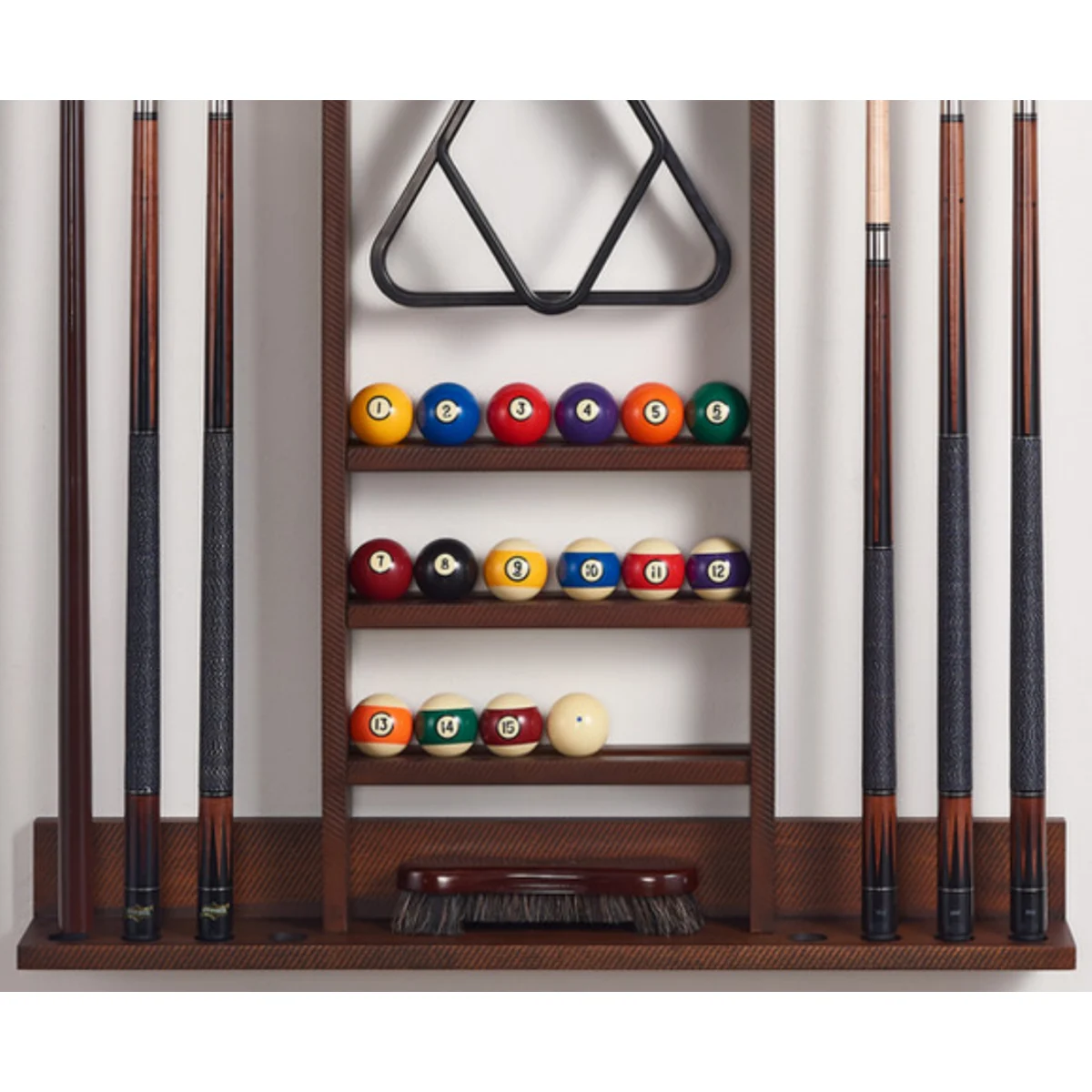 Wall Pool Cue Rack with Storage - Image 7