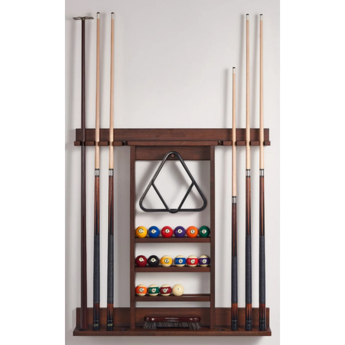 Wall Pool Cue Rack with Storage - Image 6