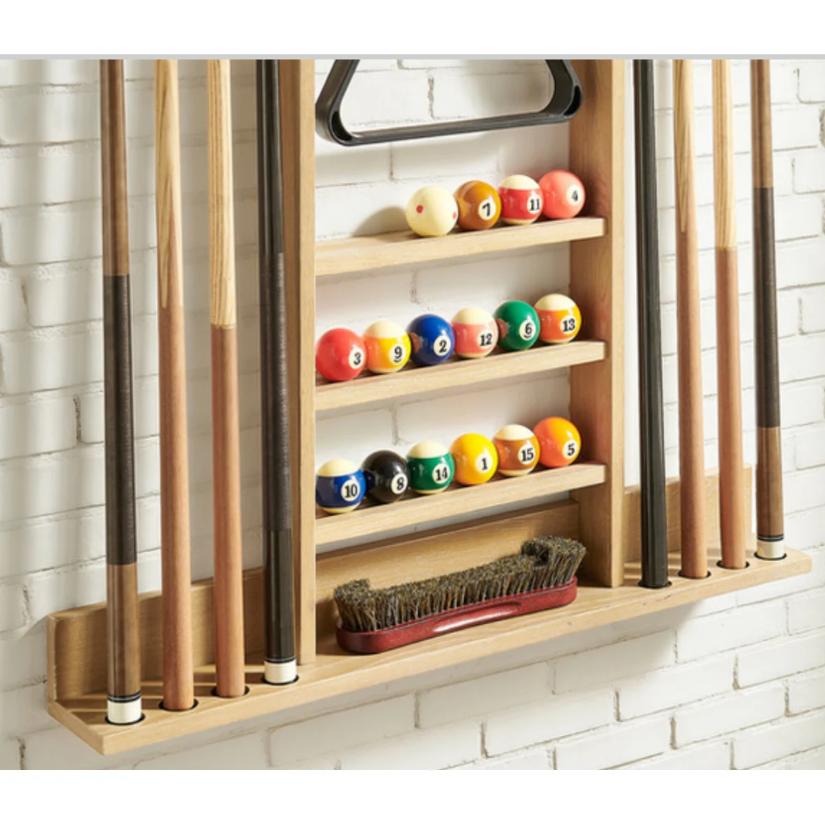 Wall Pool Cue Rack with Storage - Image 4