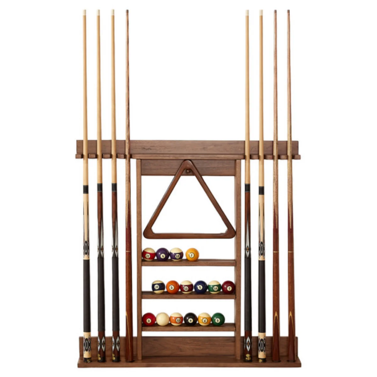 Wall Pool Cue Rack with Storage - Image 3
